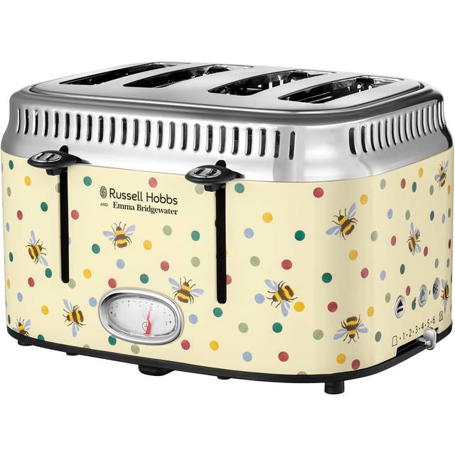 Russell Hobbs Emma Bridgewater Bumblebee & Polka Dot 4 Slice Toaster 27250, Multi