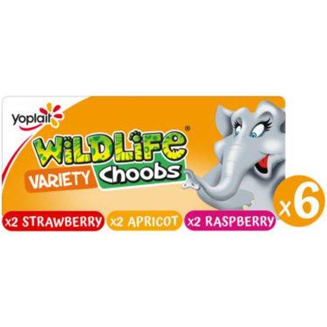 Wildlife Choobs Strawberry, Raspberry and Apricot Flavour Yogurt Tubes 6x37g