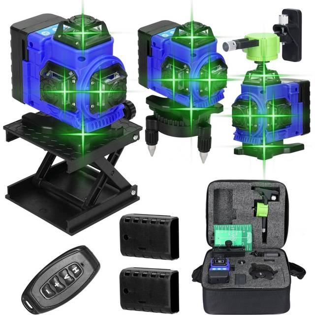 (Blue EU) 16 Lines Laser Level 3 Self-leveling Function Leveling Tool Omnidirectional Ground Wall Sticker Home Improvement Laser Level