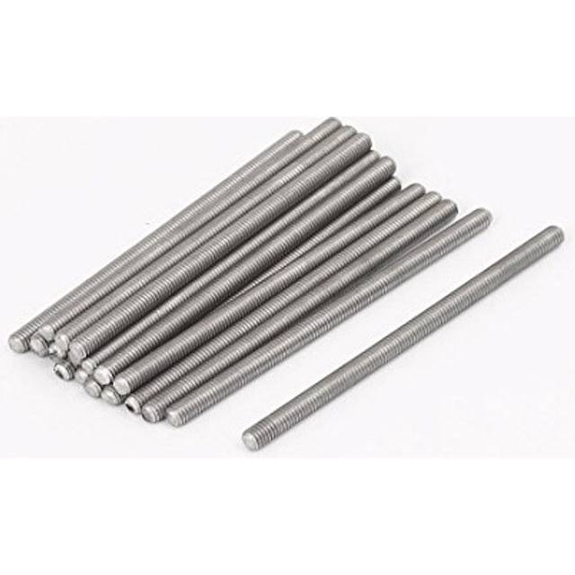 M3 x 55mm 304 Stainless Steel Fully Threaded Rods Bar Studs Hardware 20 Pcs