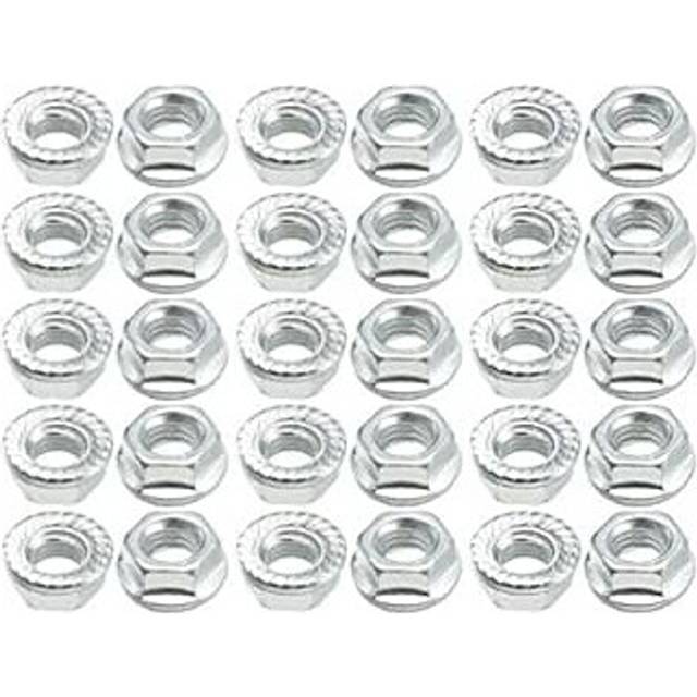 M8 Serrated Flange Hex Lock Nuts, Carbon Steel 100 Pcs