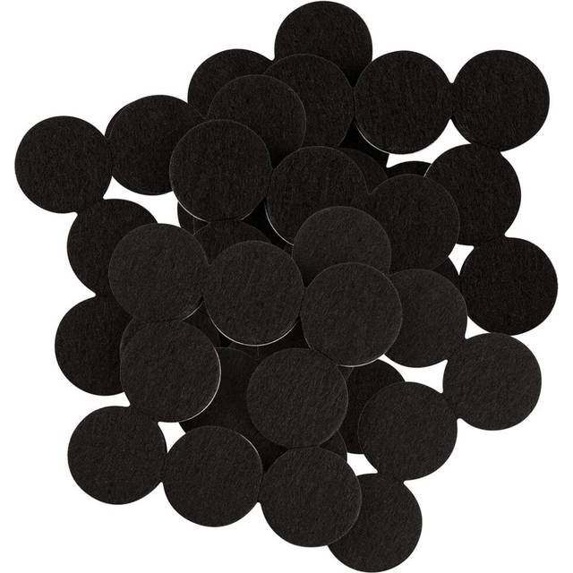 "softtouch 1"""" Round Heavy Duty Self Stick Felt Furniture Pads to Protect Hardwood Floors from Scratches  1 Inch  Black  48 Count"