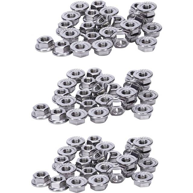 75 Pcs 304 Stainless Steel Serrated Flange Metric Hex Lock Nuts M6