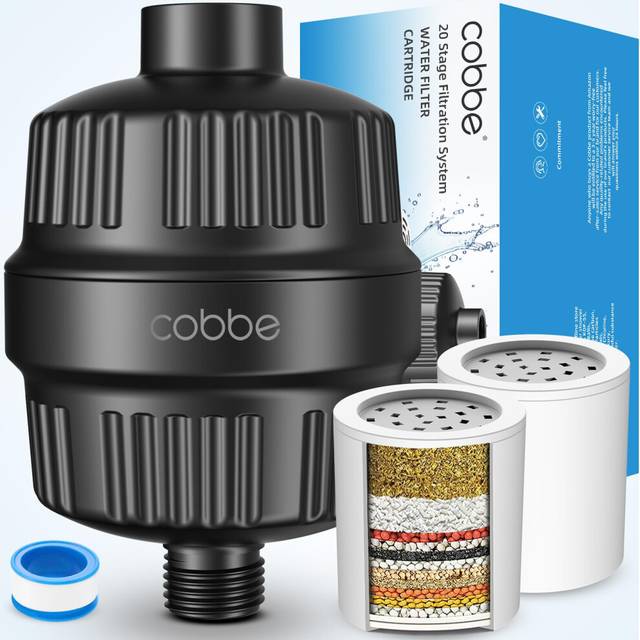 Cobbe Shower Filter for Hard Water Shower Head Filter  with Replaceable Filter Cartridges  High Output Shower Water Filter for