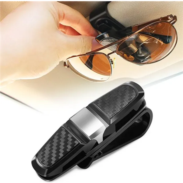 (Rose red) Glasses Holders For Car Sun Visor Double-Ends Clip