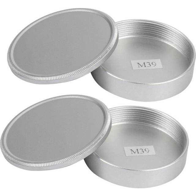 2X Metal Body Cap and Lens Rear Cap Set for M39 Ltm (Silver)