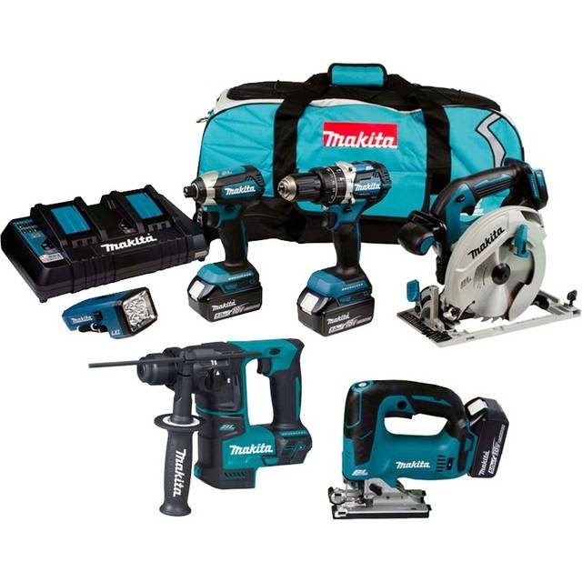 Makita - dlx 18v Brushless 6 Piece lxt Multi Tool Kit Cordless Lithium lxt 3x5.0ah