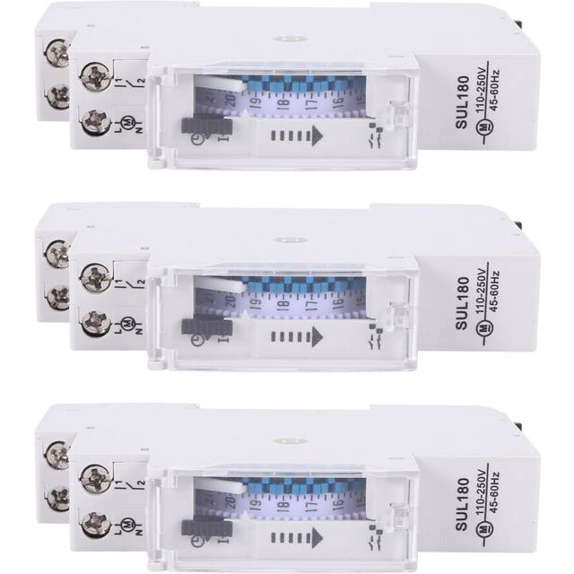 3X SUL180A 15 Minutes Mechanical Timer 24 Hours Programmable Din Rail Time Switch Relay Analysis Instruments