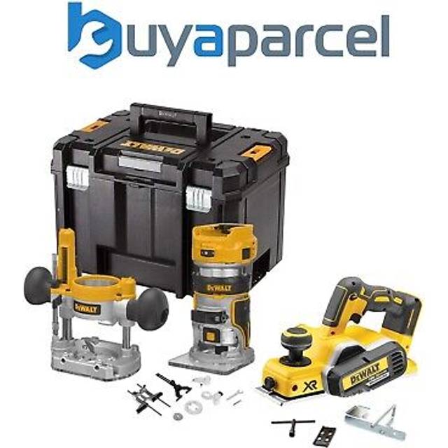 Dewalt DCW604N 18v XR Brushless Router Trimmer + Plunge Base + DCP580N Planer