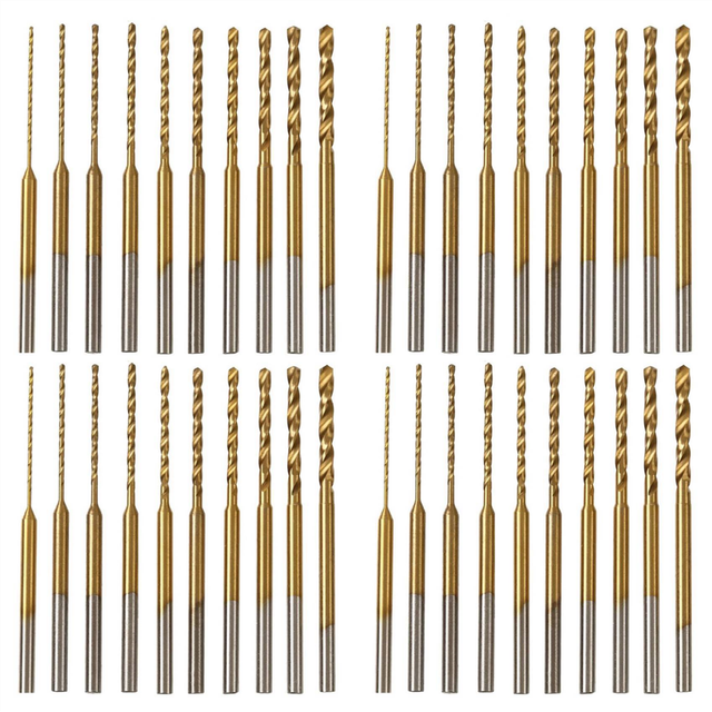 Micro-Twist Drill Bit Set - 40Pcs 0.6mm-2.2mm Tiny 2.35 Shank HSS Mini Engraving Bits Hole Drilling Tool