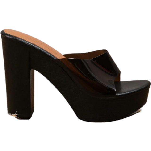 SHEIN High Heel Waterproof Platform Sandals - Sexy Nightclub Party With Thick Faux Wooden Sole And Glass Gel - Comfortable Women&#39;s Summer Shoes