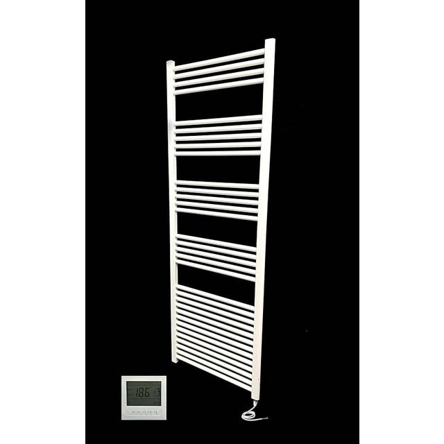 Milano White Electric Towel Rail W600mm x H1800mm  +7 Day Timer