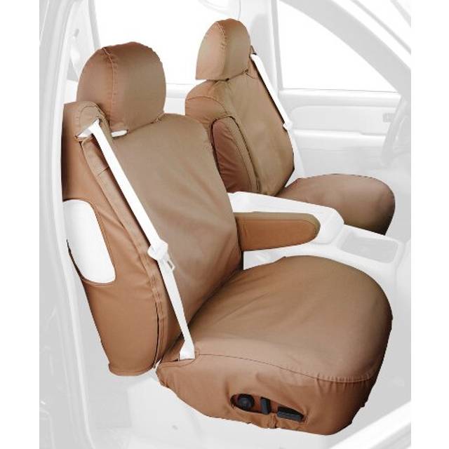 covercraft SS1248PcTN custom-Fit Front Bucket SeatSaver Seat covers - Polycotton Fabric  Tan