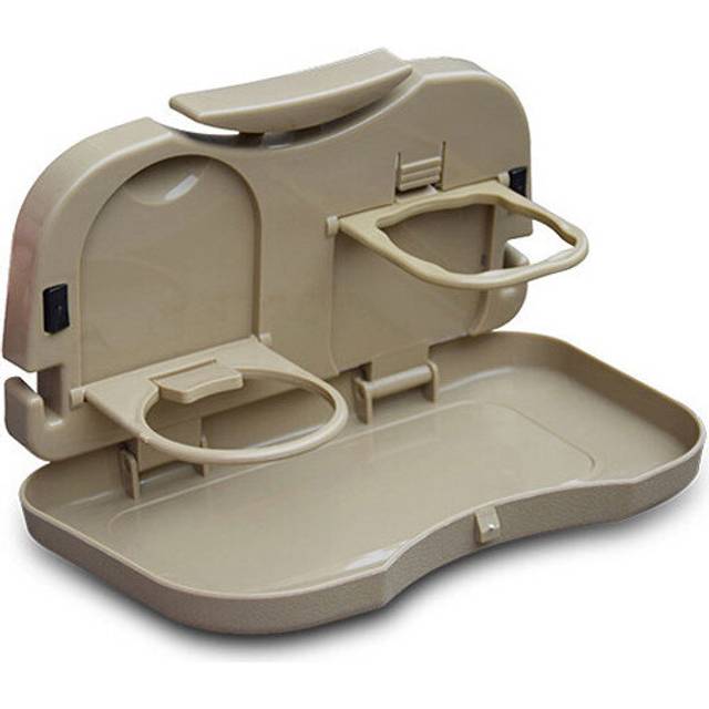 (Khaki) Car Cup Holder Auto Drink Food Cup Tray Car Accessories Foldable table
