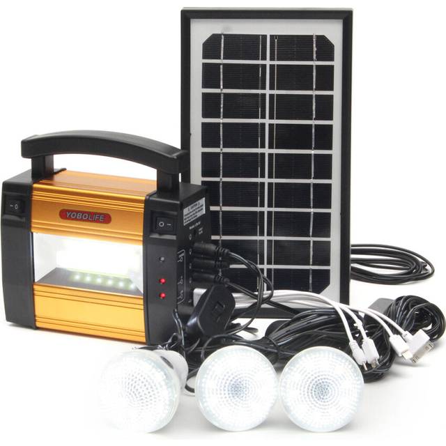 110- 240V Solar Power Panel Generator Solar Powered System 3 LED Lamps Generator