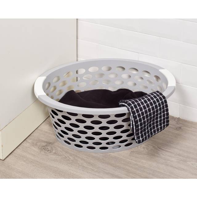 (26L With Holes, Grey) Large Laundry Room Basket With Handles Storage