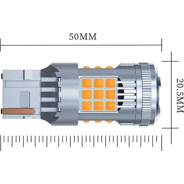 (3156 T25 yellow) Anti Stroboscopic Steering light Intelligent Temperature Control 6000k/3000k