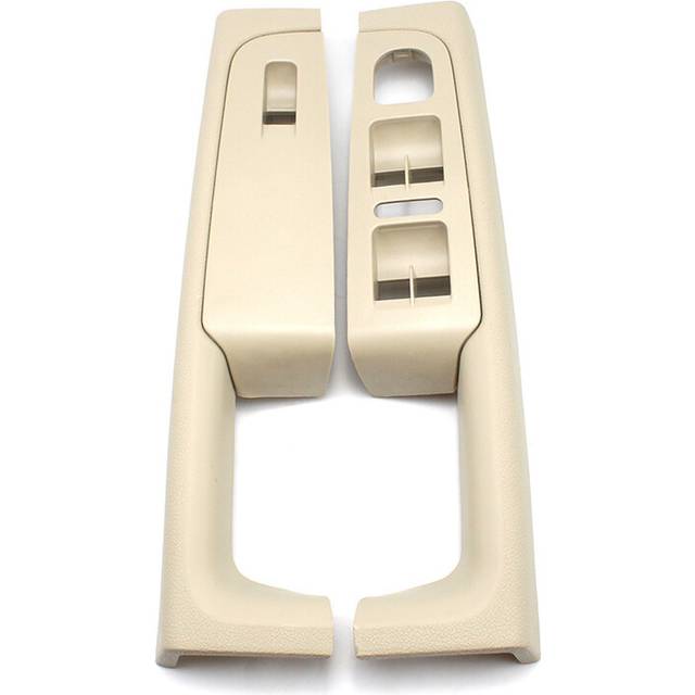 (Beige) Kummyy 2pcs Front Inner Door Handle Armrest Frame Switch Control Panel