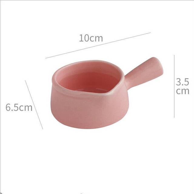 (a-B) Japanese Creative Ceramic Small Milk Pot With Handle Uncoated Baby Food Supplement Pot Mini Milk Coffee Kitchen supplies