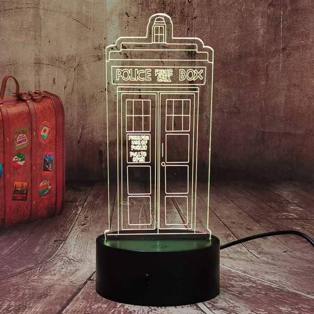 3D LED Night Light Lamp Police Boxes Tardis Nightlight for Kids Bedroom Decor Call Box 3D Lamp Dr. Who Box Toys for Child Room Bedside Lamp