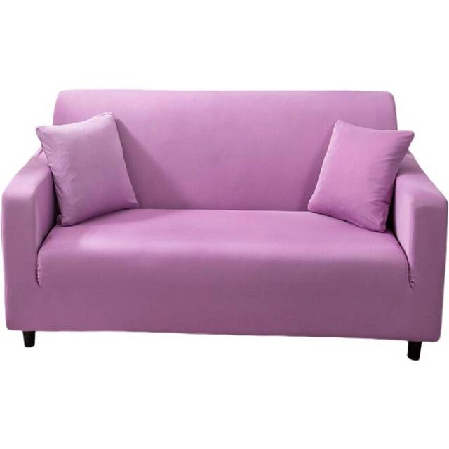 3 Seater Sofa Cover Plain Light Purple Elastic Stretchable Slipcover For Living Room Slipcovers