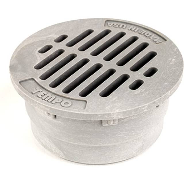 "Premium USA Made 3"""" Inch Grey Outdoor Round Flat Drain Grate Cover -"