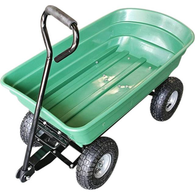 Hygrad Built to Survive 75L Lightweight Rolling Portable Garden Yard Push Dump Cart Beach Wagon Trolley Wheel Barrow - One Size
