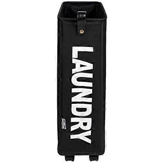 (Size, Colour) DOKEHOM Slim Laundry Basket with Leather Handle on Wheels (4 Colors)  Foldable Corner Storage Bins  Collapsible Rolling Laundry Hamper