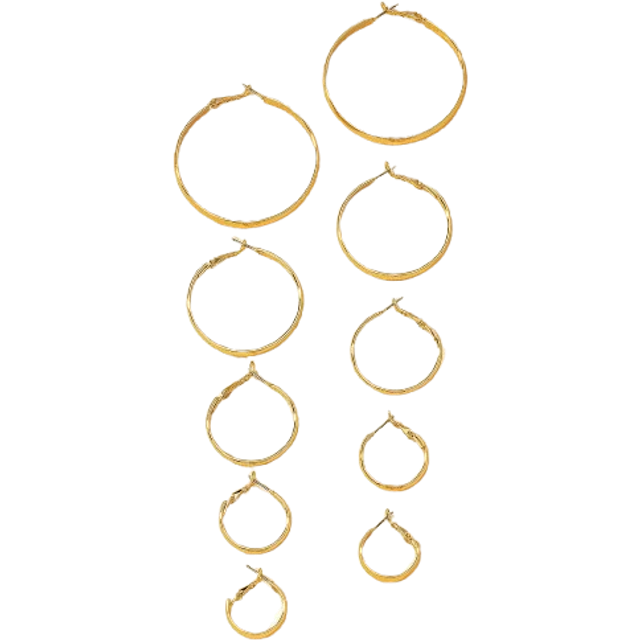 SHEIN 10pcs/Set Of Simple Semi Circular Smooth Earrings