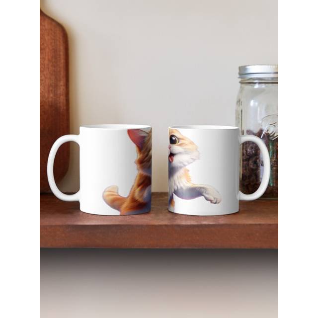 (Rainbow Paws - MULTICOLOR CAT t-shirt-6804) Coffee Mugs 11oz Purrfectly Spooky Ceramic Mug Cute Novelty Christmas Gifts