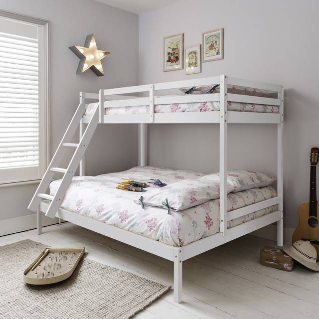 Nöa & Nani Noa & Nani Triple Kids Solid Wood Bunk Bed With Single And Double Bed In Classic White Kent - One Size