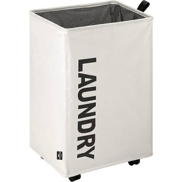 (Size, Colour) DOKEHOM Slim Laundry Basket with Leather Handle on Wheels (4 Colors)  Foldable Corner Storage Bins  Collapsible Rolling Laundry Hamper