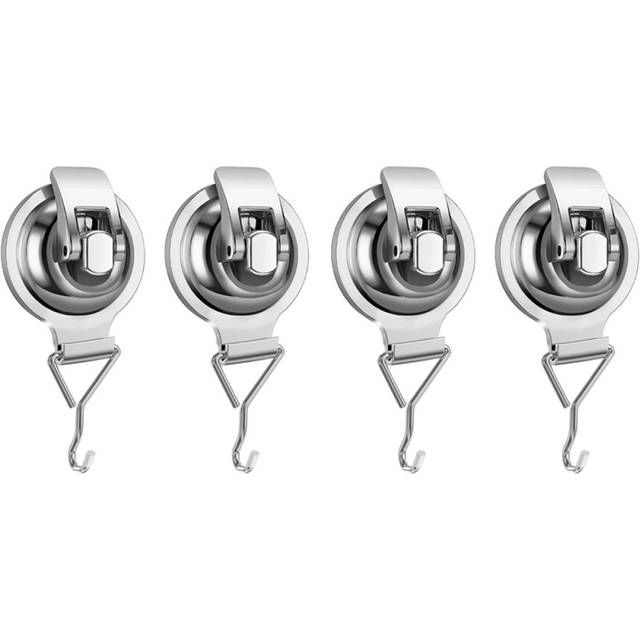4PCS Heavy-Duty Suction Cup Hooks for Towel, Robe, Loofah & Wreath-B