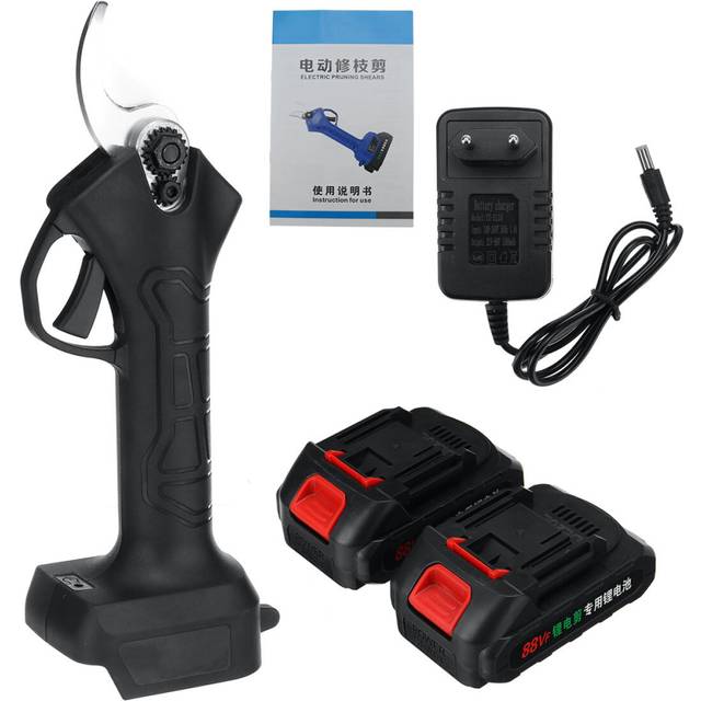 21V Cordless Pruning Shears Electric Scissors Rechargeable Wood Cutter W/ 1/2pcs Battery