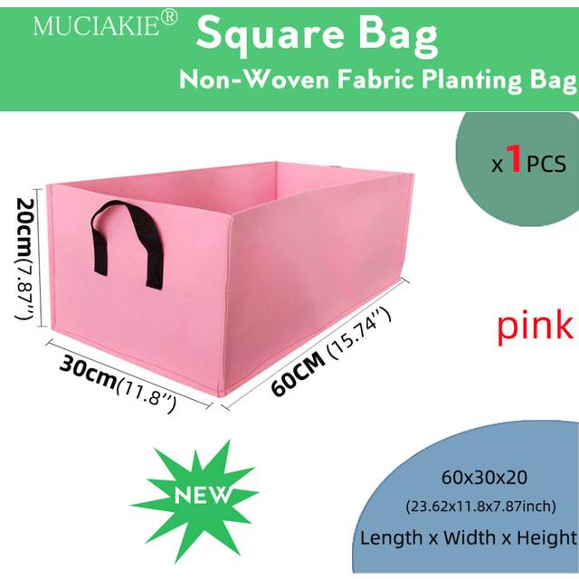 (N-60x30x20cm) 1PCS Square Plant Growing Kits Fabric Bag Pot Bags Garden Bag Vegetable