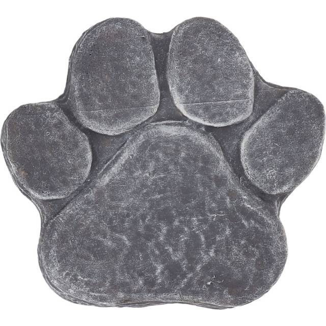 Dog Pawprint Memorial Stone DIY Lettering Dog Grave Marker Pet Monument for Outdoor Lawn Patio Rock Grey