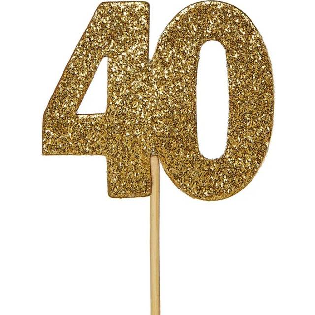 Anniversary House Glitter 40th Birthday Cake Topper (Pack of 12)