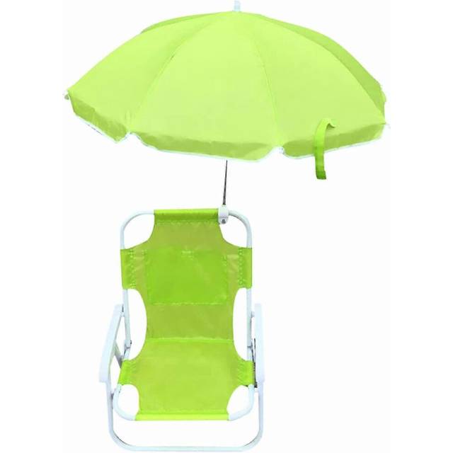 Kids Beach Chair with Umbrella Cute Cartoon Animal Print Foldable Portable Baby Camping Chair for