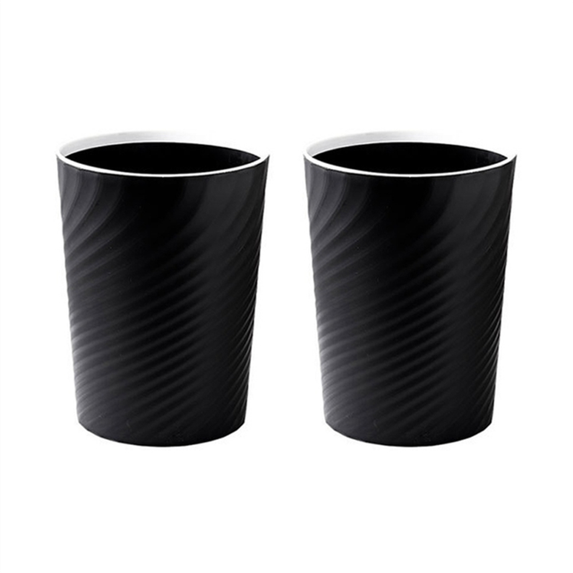 Plastic Small Trash Can Wastebasket, Garbage Container Basket(black)