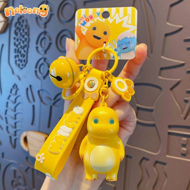 (Smiling Dragon) Trendy Pvc Milk Dragon Keychain Adorable And Durable Key Accessory Great For Gifting And Everyday Use