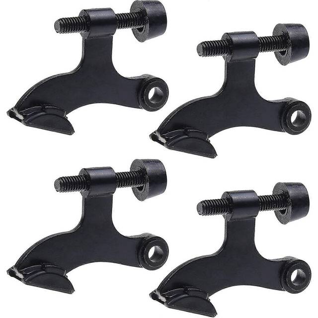 (As show, One size) 4x Black Hinge Pin Door Stops - With Bumper Guard Caps - Easy To Install - Prevents Damage To Walls And Doors - Sturdy And Adjusta
