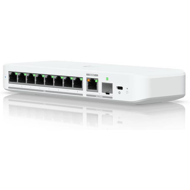 Ubiquiti UniFi Flex 2.5G - Switch - Administrerad - 8 x 2.5GBase-T + 1 x 10Gb Ethernet + 1 x 10Gb Ethernet SFP+ - skrivbordsmodell, väggmonterbar, DI