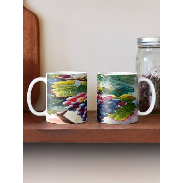 (A Watercolor Painting of Growing Grapes Graphic Art Design-4664) Coffee Mugs 11oz Sol LeWitt Ceramic Mug Cute Novelty Christmas Gifts