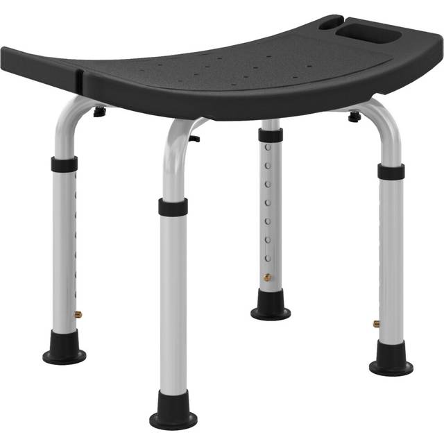 Height Adjustable Shower Stool w/ Non-Slip Foot Pads for Elderly Disabled Black - HOMCOM | TJ Hughes