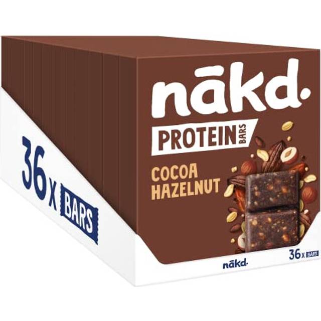 Cocoa Hazelnut Protein Bar - Vegan - Gluten Free - Healthy Snack, 45g (Pack of 36 bars)