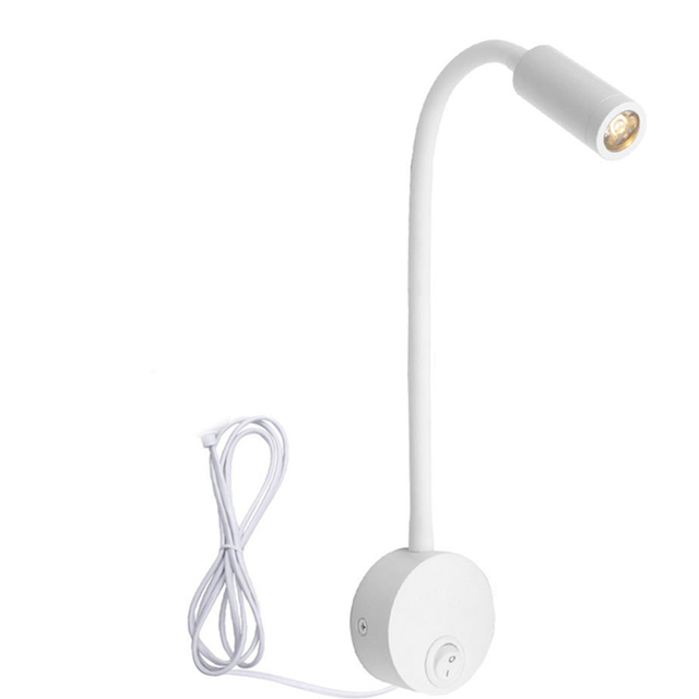 Wall-Mounted Reading Lamp Wall (White US Plug)