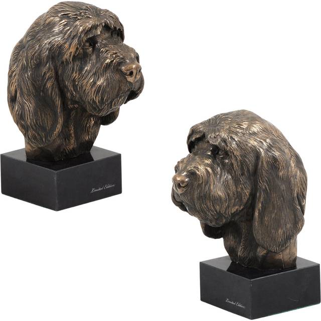 Grand Griffon Vendéen, Large Vendéen Griffon - Dog statue, bust on stone base, sculpture, trophy for dog show by Art-Dog brand brown