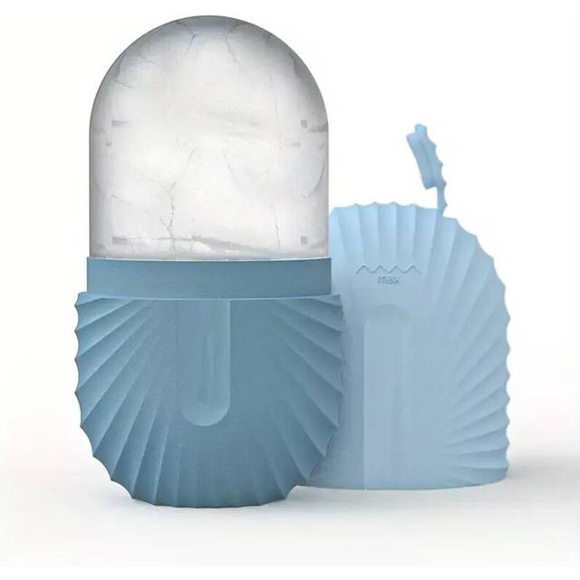 (Blue) Cube Ice Silicone Massagerface Ice Roller Moldreusable Facial Care Beauty Tool
