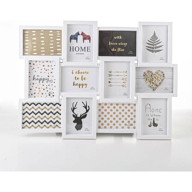 (12 Pictures - White) Hampton&Stewart Multi Collage Picture Frame