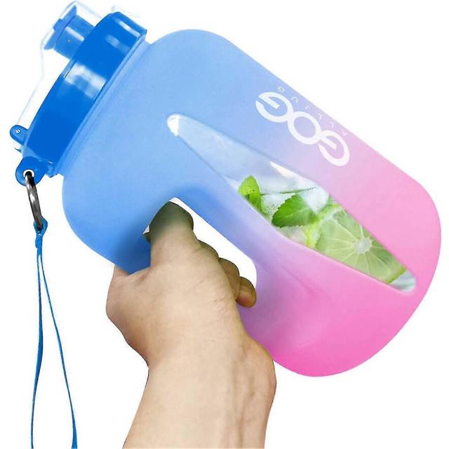 (Blue, One size) 2.2l Portable Water Bottle Motivational Sports Jug With Time Maker Leak-proof Cup For Outdoor Sport Fitness Reusable